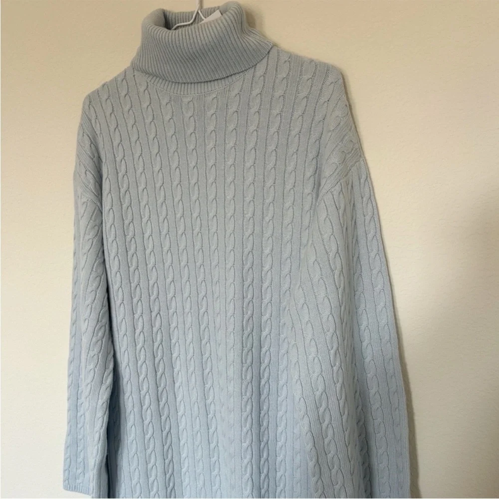 Helsa Shai Cable Knit Maxi Dress Pale Blue NWT - Picture 5 of 9